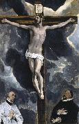 El Greco The Crucifixion with two donors oil painting artist